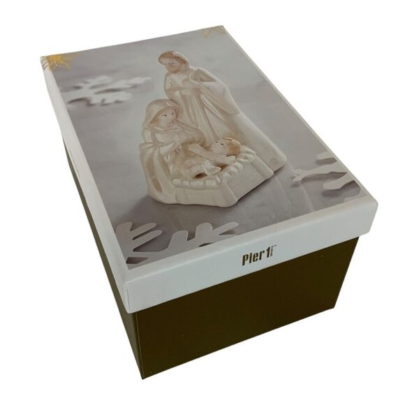 Pier 1 Imports Holy Family Nativity Figurine Ceramic Lusterware in Gift Box - Picture 3 of 8